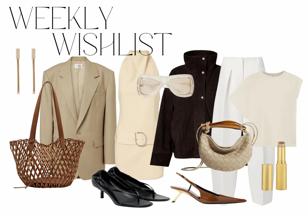 Saint Laurent blazer with neutral spring outfit details