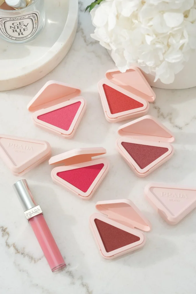 Prada Touch Cream-to-Powder Soft Blur Blush compact with shades