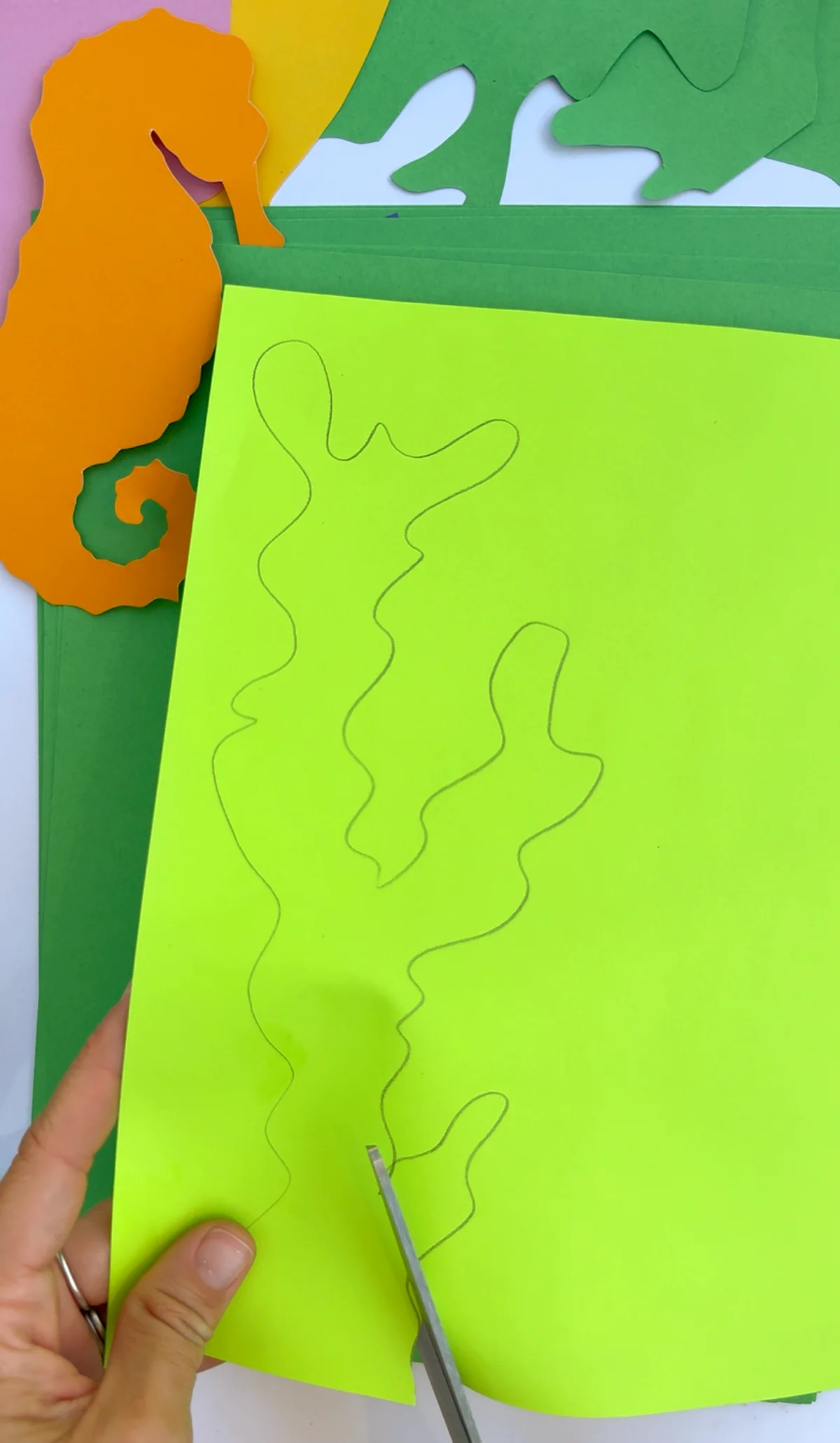 Giant under the sea bulletin board made entirely from paper