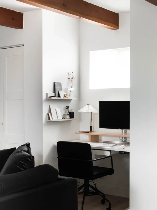 How I Turned a Family Room Corner Into a Workspace That Doesn’t Look Temporary