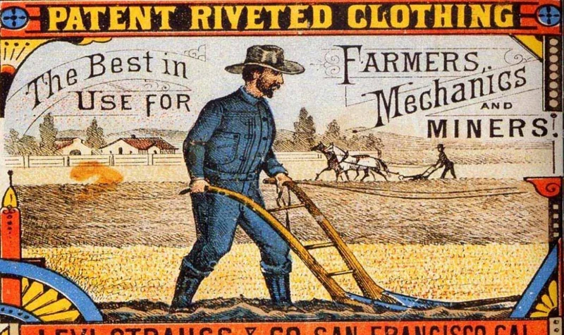 Historical illustration of denim fabric production in 17th-century France