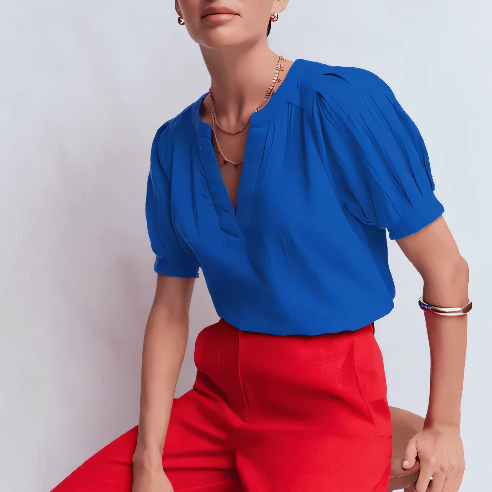 Structured gauze blouse from Boden with banded sleeves