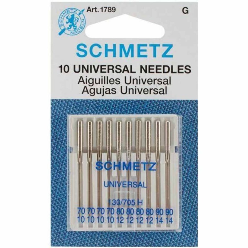 Pack of universal sewing machine needles for heavy fabric