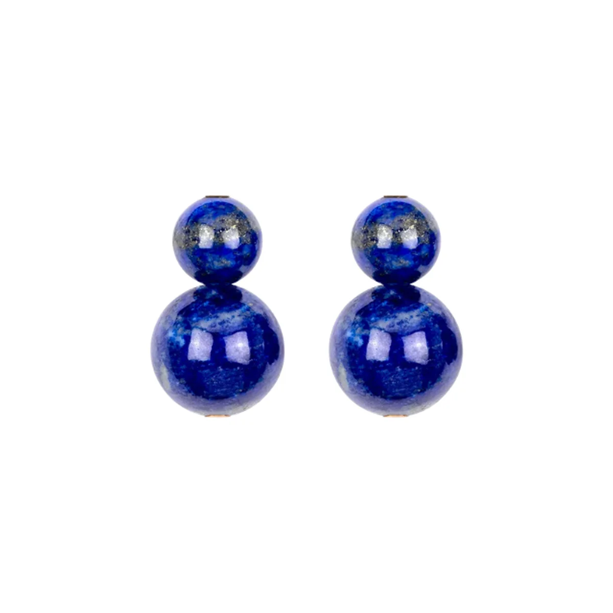 blue lapis lazuli drop earrings on white background